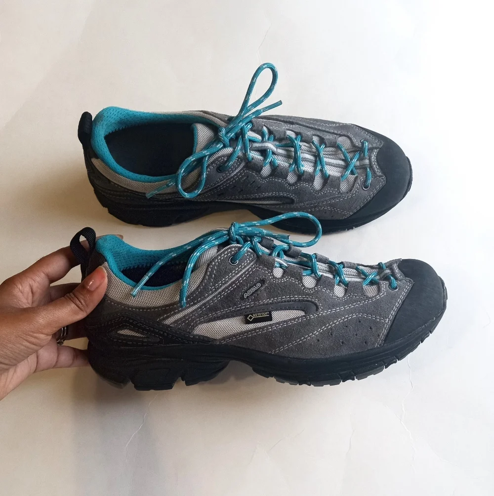 Asolo GV GTX Women's Hiking Gray Teal Durable Trekking Outdoor Shoes